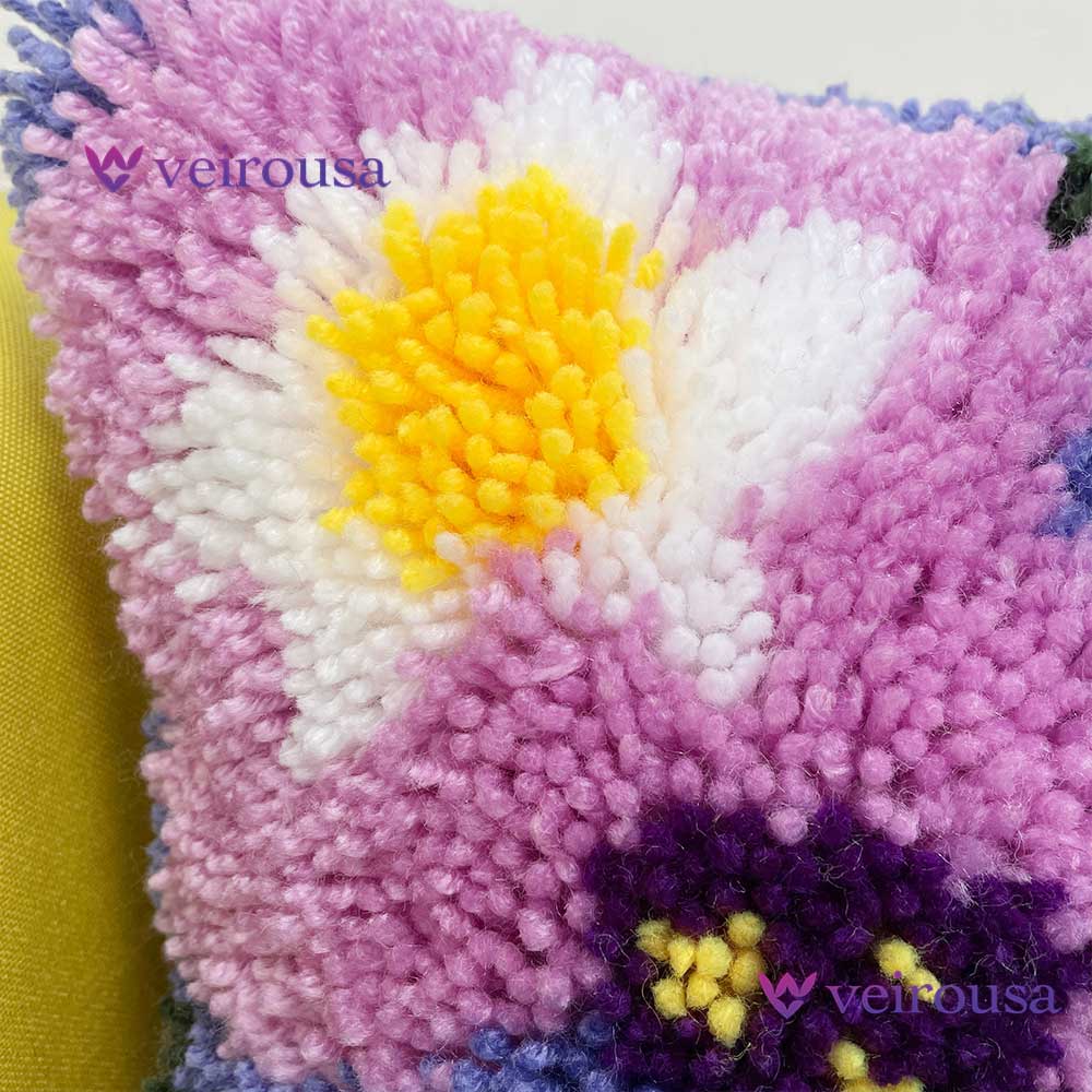 Butterfly and Flowers - Latch Hook Pillow Kit