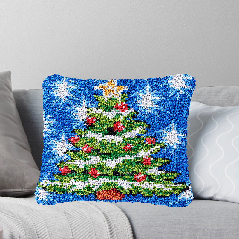 Kit de crochets pour taies d'oreiller sapin de Noël pour adultes, débutants et enfants 