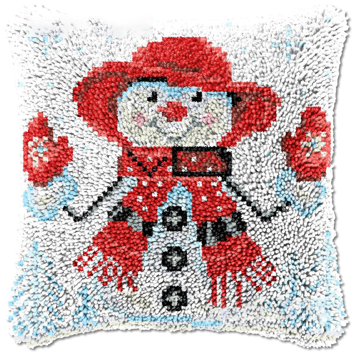 Kits de cierre de gancho para funda de almohada con diseño de muñeco de nieve navideño para adultos, principiantes y niños 