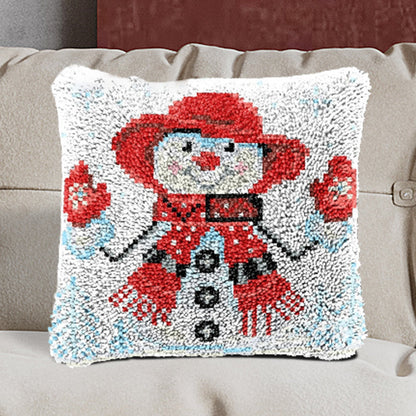 Kits de cierre de gancho para funda de almohada con diseño de muñeco de nieve navideño para adultos, principiantes y niños 