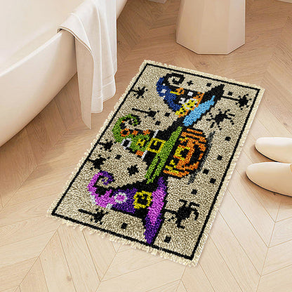 Kits de alfombras con diseño de sombreros de bruja para Halloween (para principiantes)