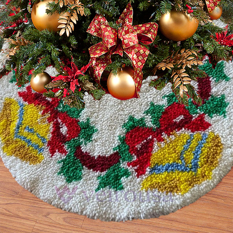 Big Bells Christmas Tree Skirts Latch Hook Kit for Beginner