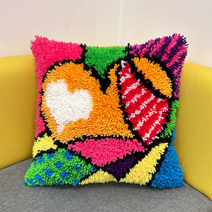 Kit de almohada con cierre de gancho y cierre de gancho con forma de corazón de colores para adultos, principiantes y niños