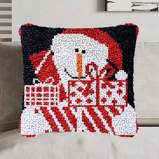 Muñeco de nieve con regalo: kit de cierre de gancho para funda de almohada para adultos, principiantes y niños 