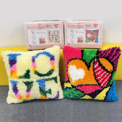 Kit de almohada con cierre de gancho y cierre de gancho con forma de corazón de colores para adultos, principiantes y niños