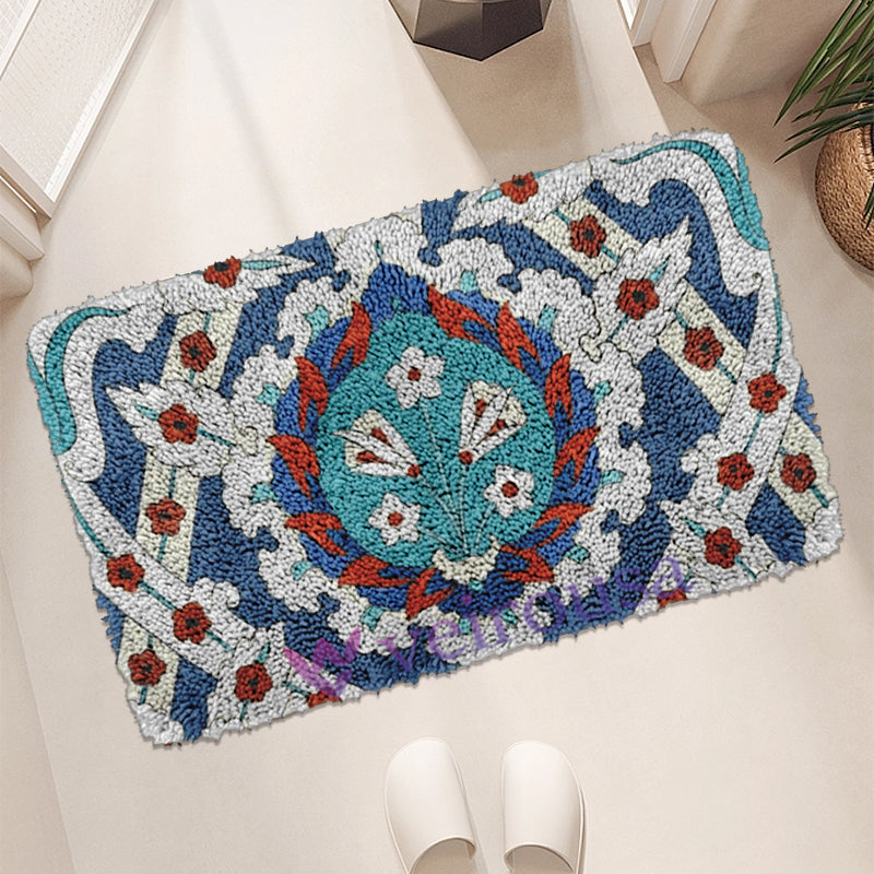 Bohemian Nordic Style Latch Hook Rug Kit for Adult, Beginner and Kid