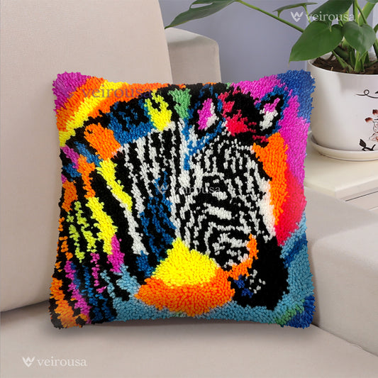 Rainbow Zebra - Latch Hook Kit