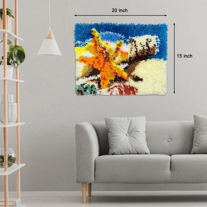 Kit de alfombra de gancho y cierre con diseño de conchas en la playa