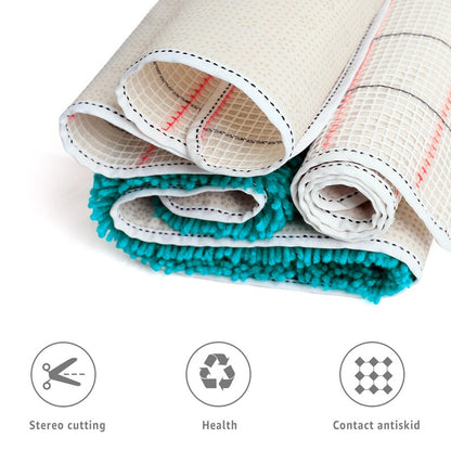 20 x 15 Inch Latch Hook Rug Mesh Canvas Set with Backing and Hook Needle