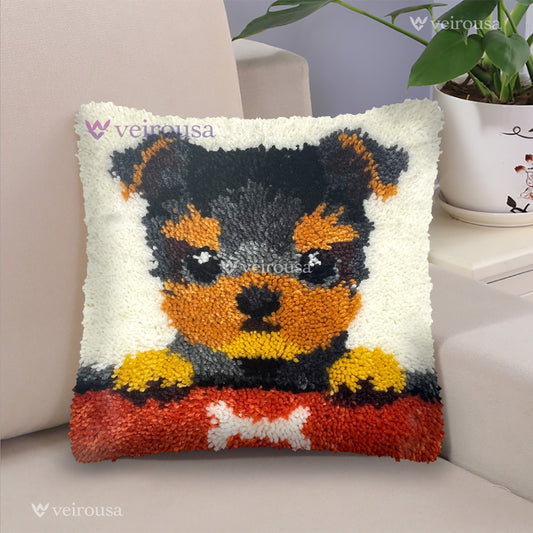 Yorkshire Terrier Puppy - Latch Hook Pillow Kit