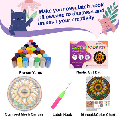 Kit de tapis à crochets Sunflower