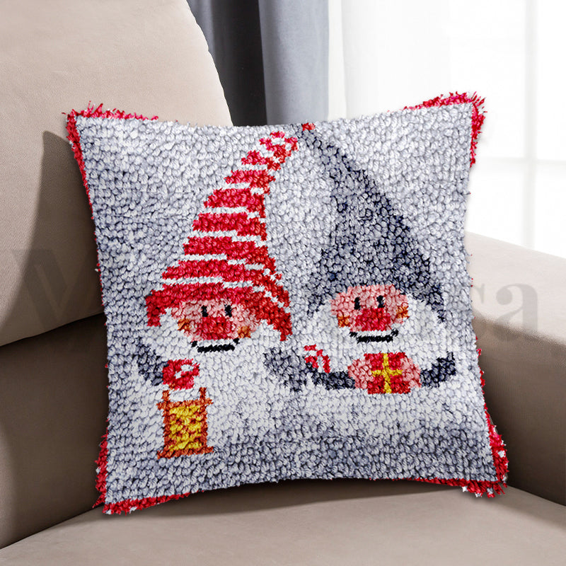 Star Picking Gnomes Latch Hook Pillow Kit for Adult, Beginner and Kid