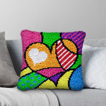Kit de almohada con cierre de gancho y cierre de gancho con forma de corazón de colores para adultos, principiantes y niños