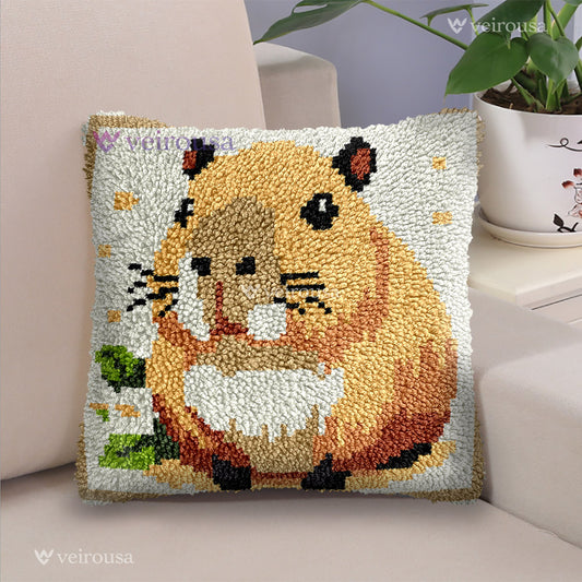 Cute Capybara Latch Hook Pillow Kits