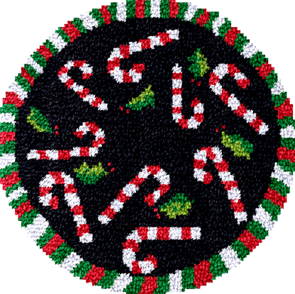 Candy Cane Christmas Tree Skirts Latch Hook Kit for Beginner