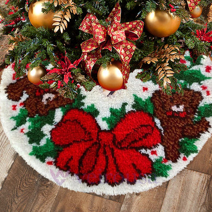 Kit de faldas para árbol de Navidad con forma de oso y gancho para principiantes