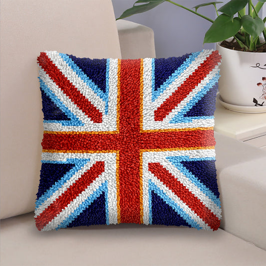 Union Jack Pillowcase Latch Hook Kits for Adult, Beginner and Kid
