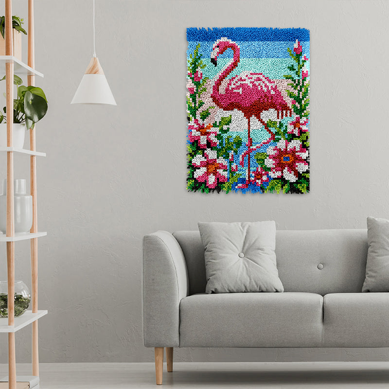 Flamingo Rug Latch Hook Kits for Beginners