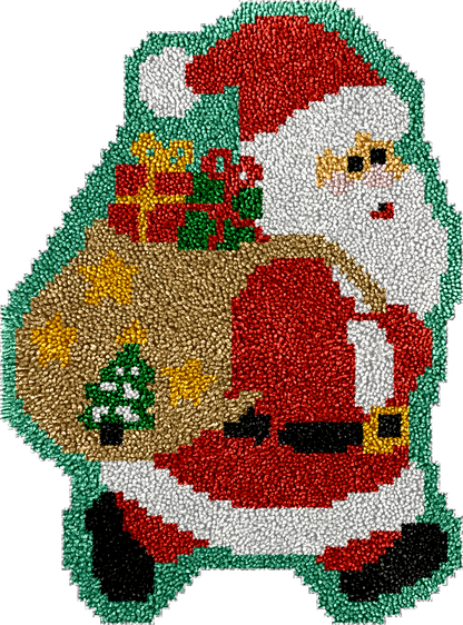 Papá Noel repleto de regalos - Kits de ganchillo para alfombras para principiantes