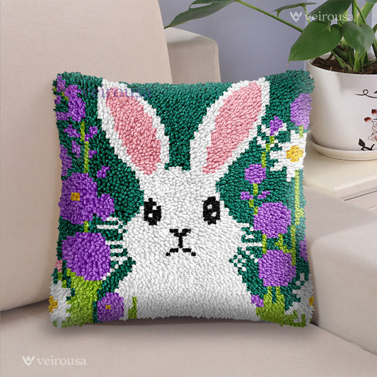 White Rabbit - Latch Hook Pillow Kit