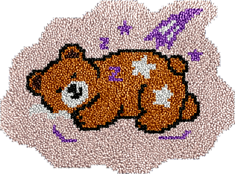 Sleeping Bear - Kits de crochets pour tapis pour débutants