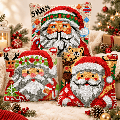 Santa Claus Christmas Latch Hook Pillow Kit