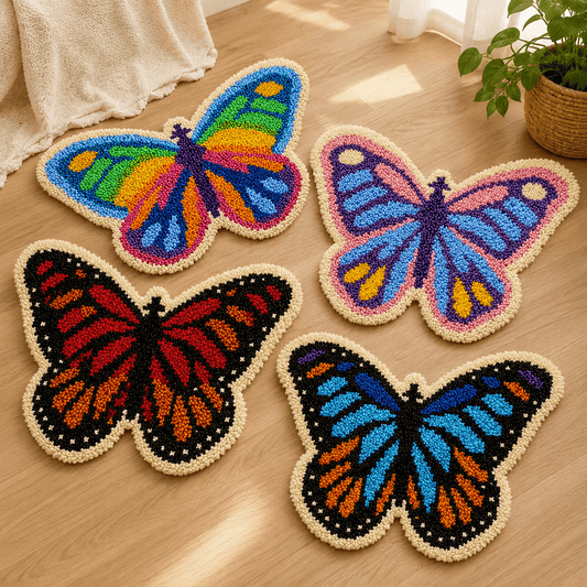 Colorful Butterfly Latch Hook Rug Kit