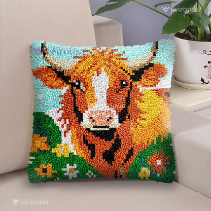 Vaca de las Tierras Altas - Kit de almohada con gancho