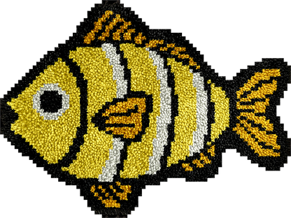 Yellow Fish Latch Hook Rug Kit