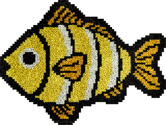 Yellow Fish Latch Hook Rug Kit