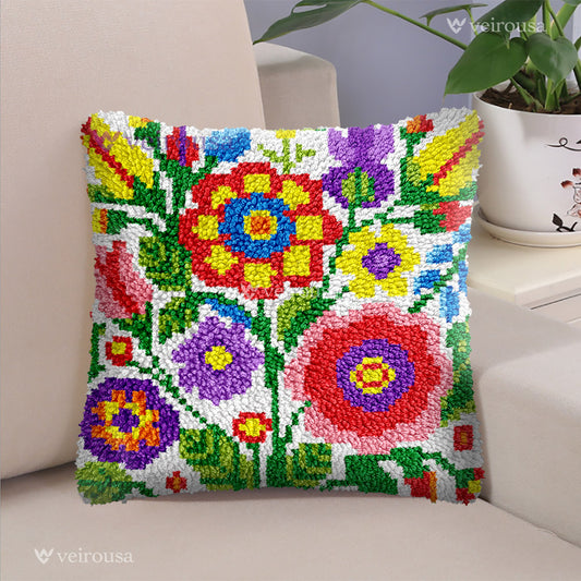 Beautiful Flowers - Latch Hook Pillow Kit