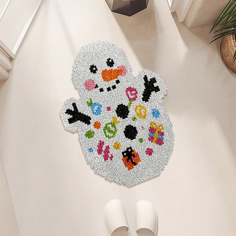 Cute Snowmen Latch Hook Rug Kit