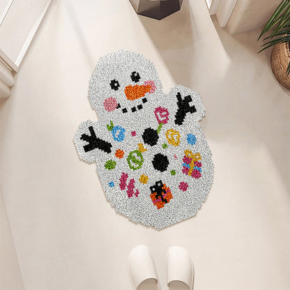 Cute Snowmen Latch Hook Rug Kit