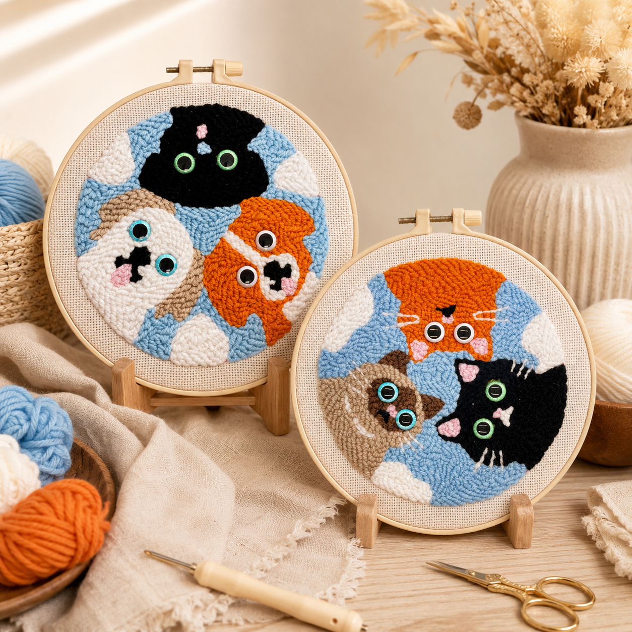 Cat & Dog Punch Needle Kit for Beginners