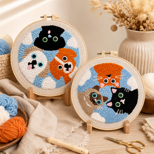 Cat & Dog Punch Needle Kit for Beginners