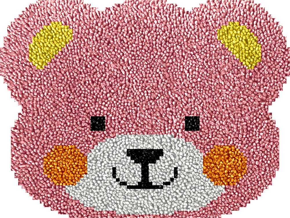 Pink Bear Latch Hook Rug Kit