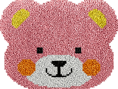 Pink Bear Latch Hook Rug Kit