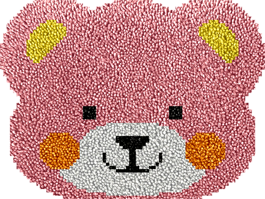 Pink Bear Latch Hook Rug Kit