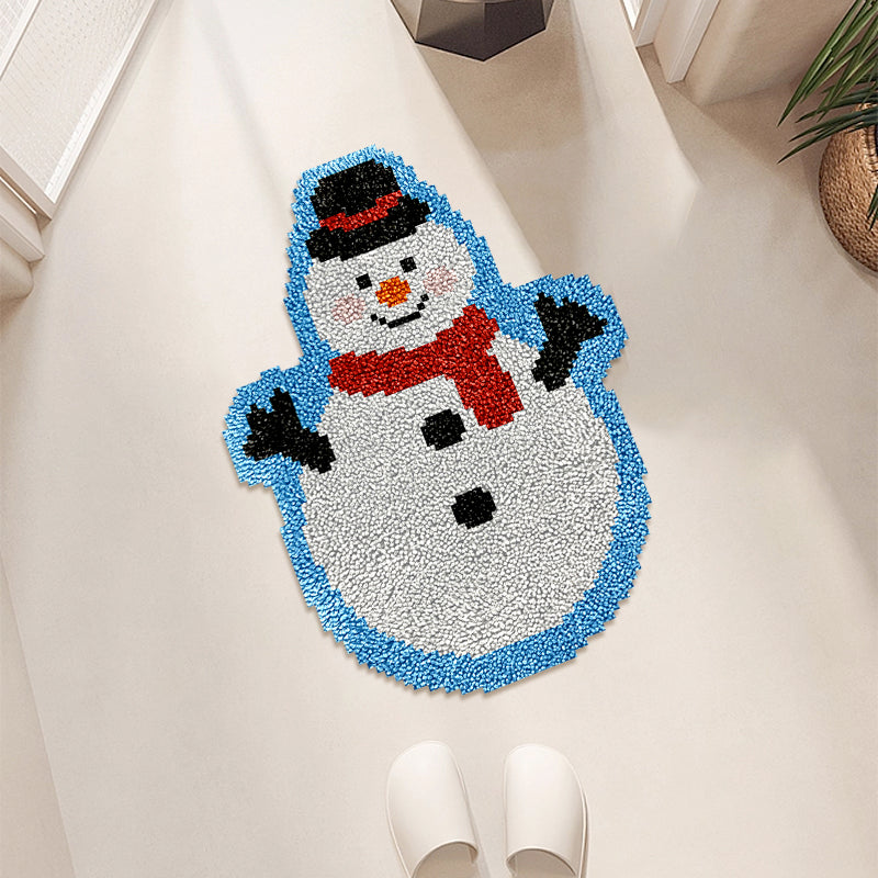 Cute Snowmen Latch Hook Rug Kit