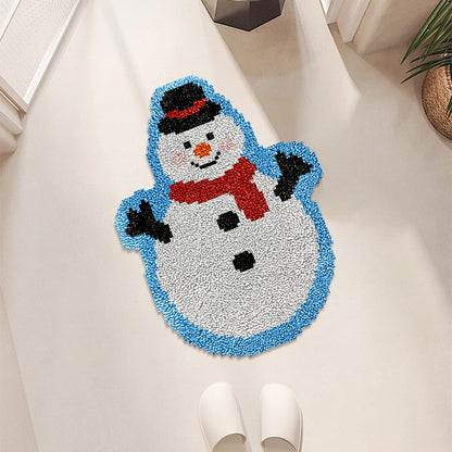 Cute Snowmen Latch Hook Rug Kit