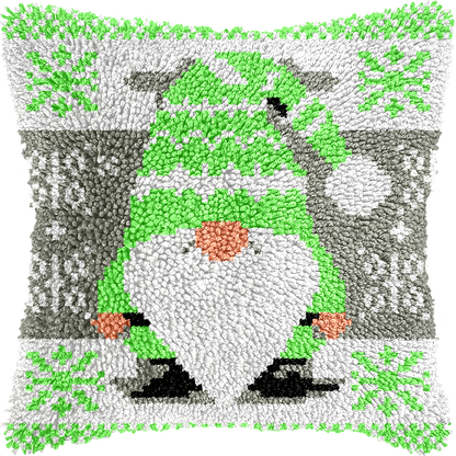 Christmas Gnomes Latch Hook Pillow Kit