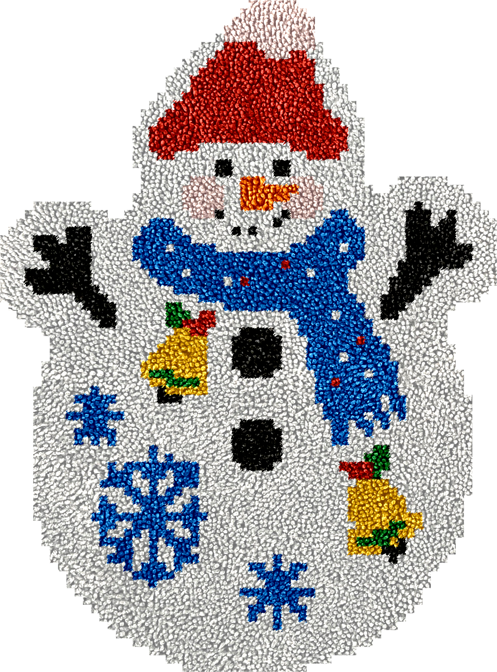 Cute Snowmen Latch Hook Rug Kit