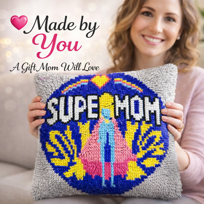 Super Mom Latch Hook Pillow Kit