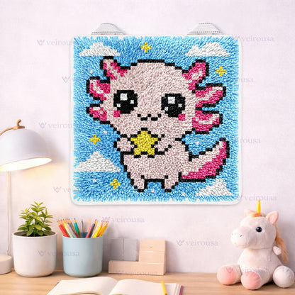Veirousa Axolotl Latch Hook Mini Rug Kit