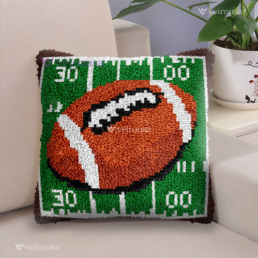 Veirousa American Football Latch Hook Pillow Kit