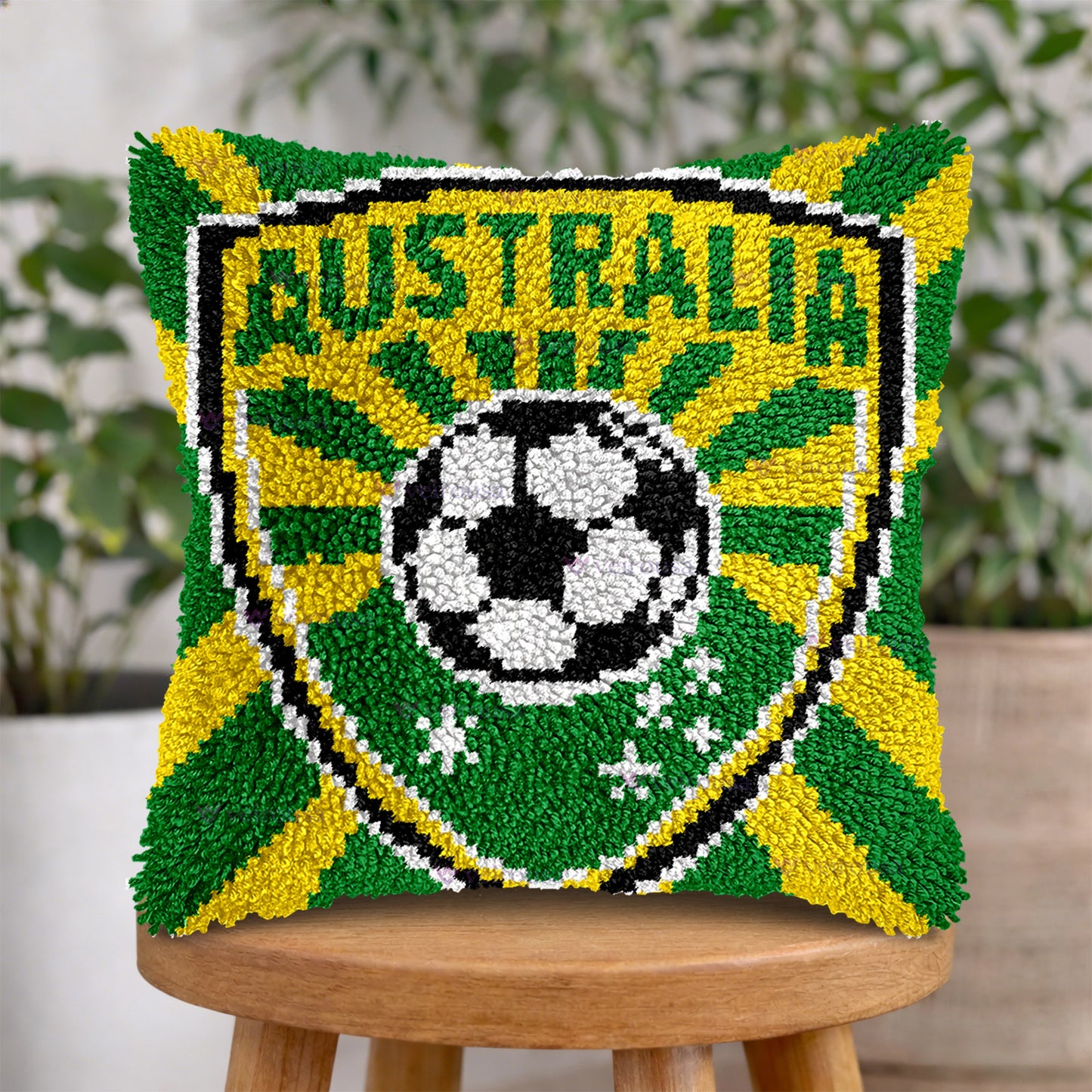 Veirousa Australia Soccer Team Latch Hook Pillow Kit