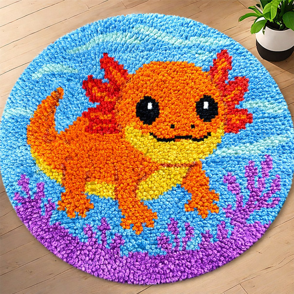 Veirousa Axolotl and Coral Latch Hook Rug Kit