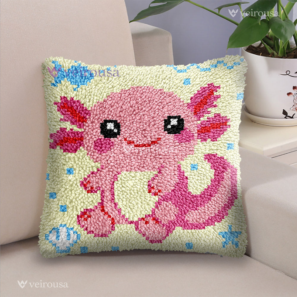 Veirousa Axolotl Baby Latch Hook Pillow Kit
