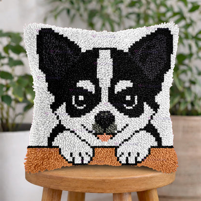 Veirousa Black Chihuahua Latch Hook Pillow Kit