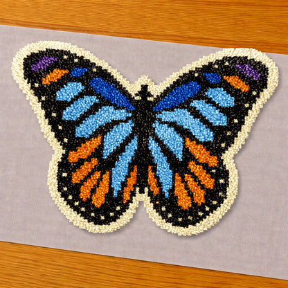 Veirousa Blue And Black Butterfly Latch Hook Rug Kit